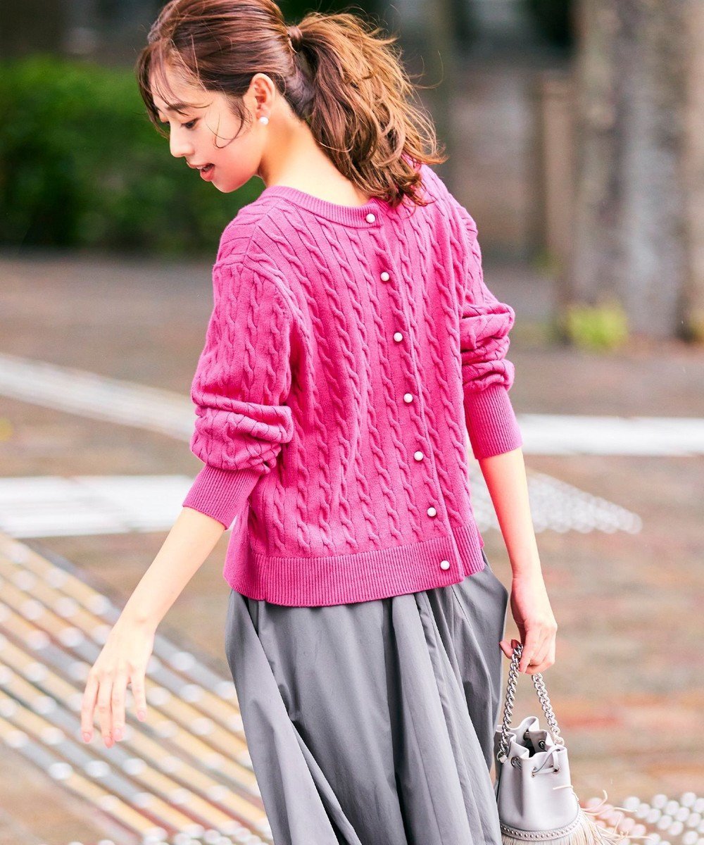 【組曲/KUMIKYOKU】の【前後着用可】コットンカシミヤ混2WAYケーブル ニット インテリア・キッズ・メンズ・レディースファッション・服の通販 founy(ファニー) ファッション Fashion レディースファッション Fashion for Women トップス・カットソー Cut & Sew Tops ニット Knit Tops & Sweaters カーディガン Cardigan, Knitwear コンパクト Compact, Small Size ストレッチ Stretch, Stretchy Fabric セーター Sweater, Knitwear トレンド Trend, Trending Now A/W・秋冬 Autumn/Winter ラズベリー系|ID: prp329100004720813 ipo3291000000034544693