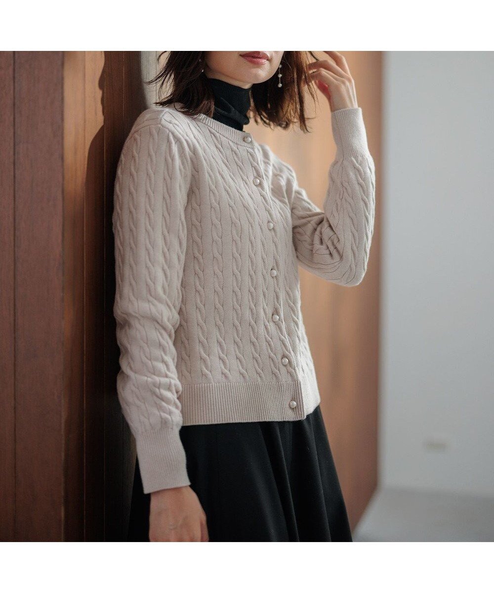 【組曲/KUMIKYOKU】の【前後着用可】コットンカシミヤ混2WAYケーブル ニット インテリア・キッズ・メンズ・レディースファッション・服の通販 founy(ファニー) ファッション Fashion レディースファッション Fashion for Women トップス・カットソー Cut & Sew Tops ニット Knit Tops & Sweaters カーディガン Cardigan, Knitwear コンパクト Compact, Small Size ストレッチ Stretch, Stretchy Fabric セーター Sweater, Knitwear トレンド Trend, Trending Now A/W・秋冬 Autumn/Winter ピンクベージュ系|ID: prp329100004720813 ipo3291000000034544694