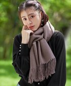 【ティアクラッセ/Tiaclasse】の【洗える】リバーシブルデザイン大判マフラー モカ|ID: prp329100004720817 ipo3291000000034114530