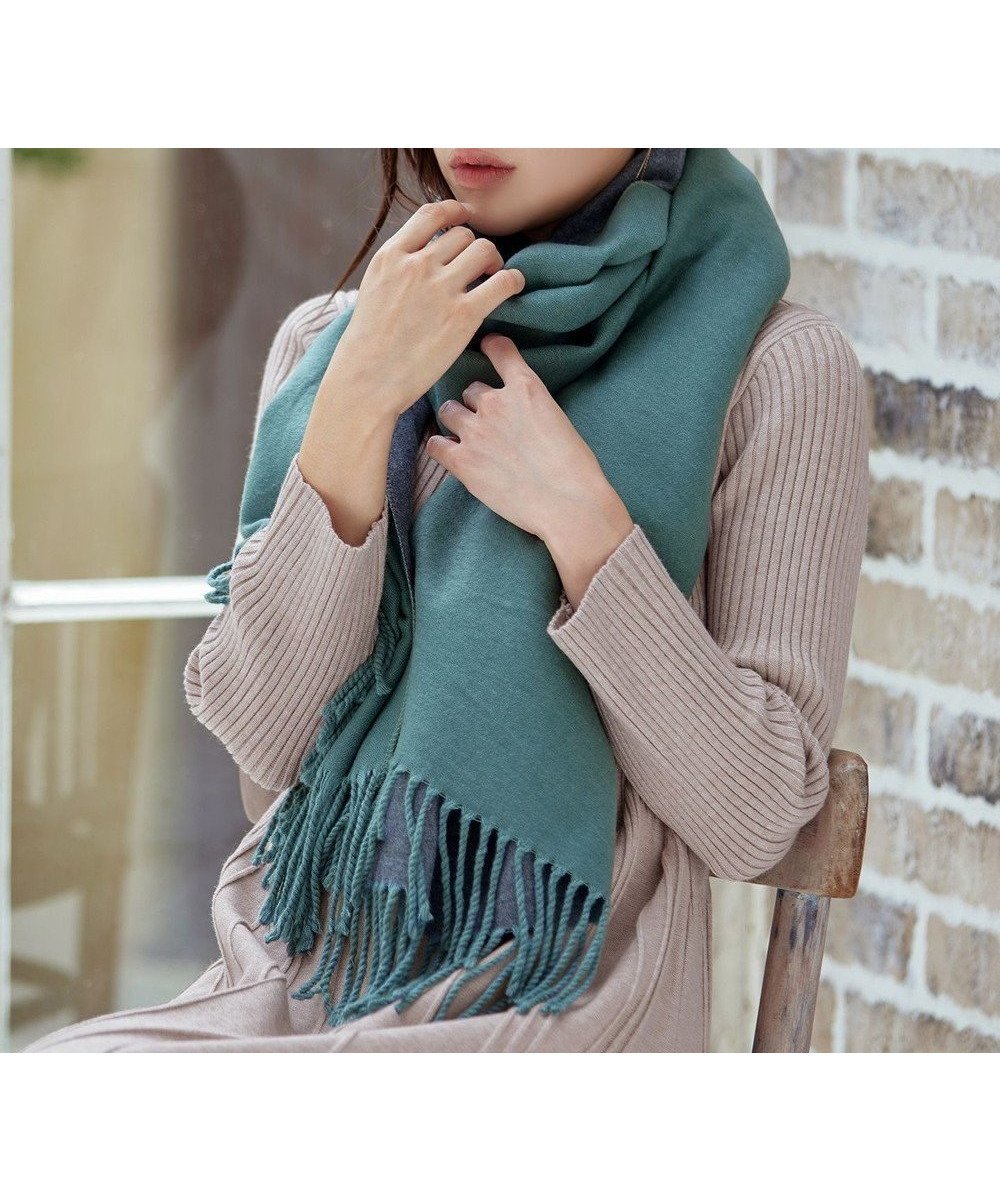 【ティアクラッセ/Tiaclasse】の【洗える】リバーシブルデザイン大判マフラー インテリア・キッズ・メンズ・レディースファッション・服の通販 founy(ファニー) 　ファッション　Fashion　レディースファッション　Fashion for Women　ストール　Soft & Warm Scarves　マフラー・スヌード / 冬小物の定番　Scarves & Mufflers　ウォッシャブル　Machine Washable　洗える　Machine Washable　ショール　Shawl, Wrap　シンプル　Simple, Minimal　ストール　Stole, Wrap　スヌード　Snood, Infinity Scarf　チュニック　Tunic, Long Top　フリンジ　Fringe, Tassel　マフラー　Scarf, Muffler　無地　Plain, Solid Color　リバーシブル　Reversible, Two-Sided　A/W・秋冬　Autumn/Winter　再入荷　Restock / Back in Stock　おすすめ　Recommended / Our Picks　クリスマス X'mas　Christmas / X'mas　ギフト プレゼント　Gift / Present　新作・新入荷　New Arrivals / New In　ビジネス 仕事 通勤　Business / Work / Commuting　ミント×グレー|ID: prp329100004720817 ipo3291000000034114533