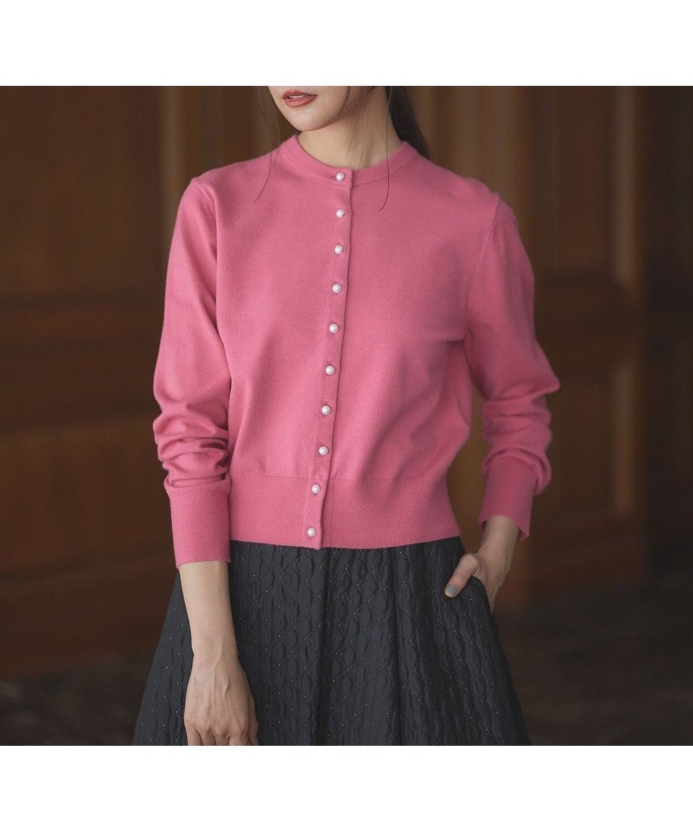 【組曲/KUMIKYOKU】の【WEB限定】BOREROニット カーディガン インテリア・キッズ・メンズ・レディースファッション・服の通販 founy(ファニー) ファッション Fashion レディースファッション Fashion for Women トップス・カットソー Cut & Sew Tops ニット Knit Tops & Sweaters カーディガン・羽織り Layered Style Cardigans アクリル Acrylic Material カーディガン Cardigan, Knitwear コンパクト Compact, Small Size シンプル Simple, Minimal チャーム Charm, Pendant パール Pearl, Pearl Accent 定番 Standard, Basic Item A/W・秋冬 Autumn/Winter ピンク系|ID: prp329100004720818 ipo3291000000034233829