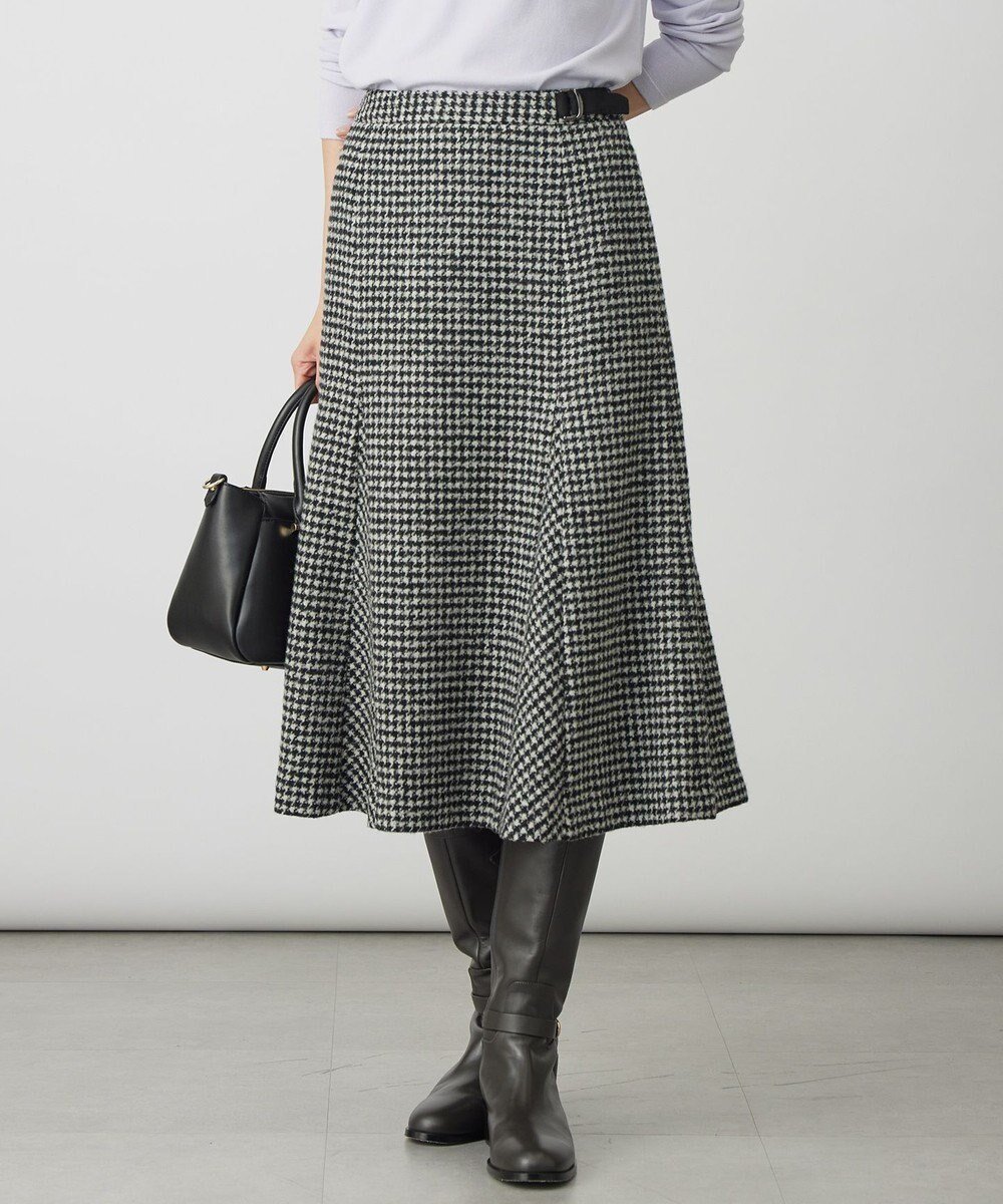 【ジェイ プレス/J.PRESS】のウールシルク ハウンドトゥース フレア スカート 人気、トレンドファッション・服の通販 founy(ファニー) ファッション Fashion レディースファッション Fashion for Women スカート Skirts Aライン・フレアスカート A-Line & Flared Skirts カットソー Cut and Sewn Top シルク Silk, 100% Silk スピンドル Spindle, Drawcord ハウンドトゥース Houndstooth, Dogtooth Check フレア Flare, Flared ループ Loop, Loop Knit A/W・秋冬 Autumn/Winter エレガント 上品 Elegant other-1|ID: prp329100004720828 ipo3291000000034114577