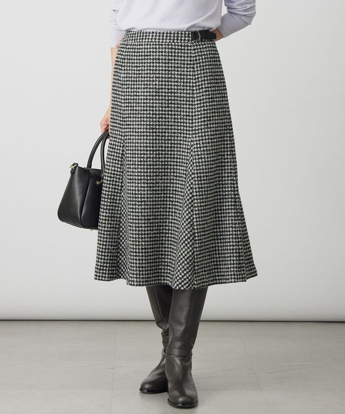 【ジェイ プレス/J.PRESS】のウールシルク ハウンドトゥース フレア スカート インテリア・キッズ・メンズ・レディースファッション・服の通販 founy(ファニー) https://founy.com/ ファッション Fashion レディースファッション Fashion for Women スカート Skirts Aライン・フレアスカート A-Line & Flared Skirts カットソー Cut and Sewn Top シルク Silk, 100% Silk スピンドル Spindle, Drawcord ハウンドトゥース Houndstooth, Dogtooth Check フレア Flare, Flared ループ Loop, Loop Knit エレガント 上品 Elegant A/W・秋冬 Autumn/Winter |ID: prp329100004720828 ipo3291000000035520765