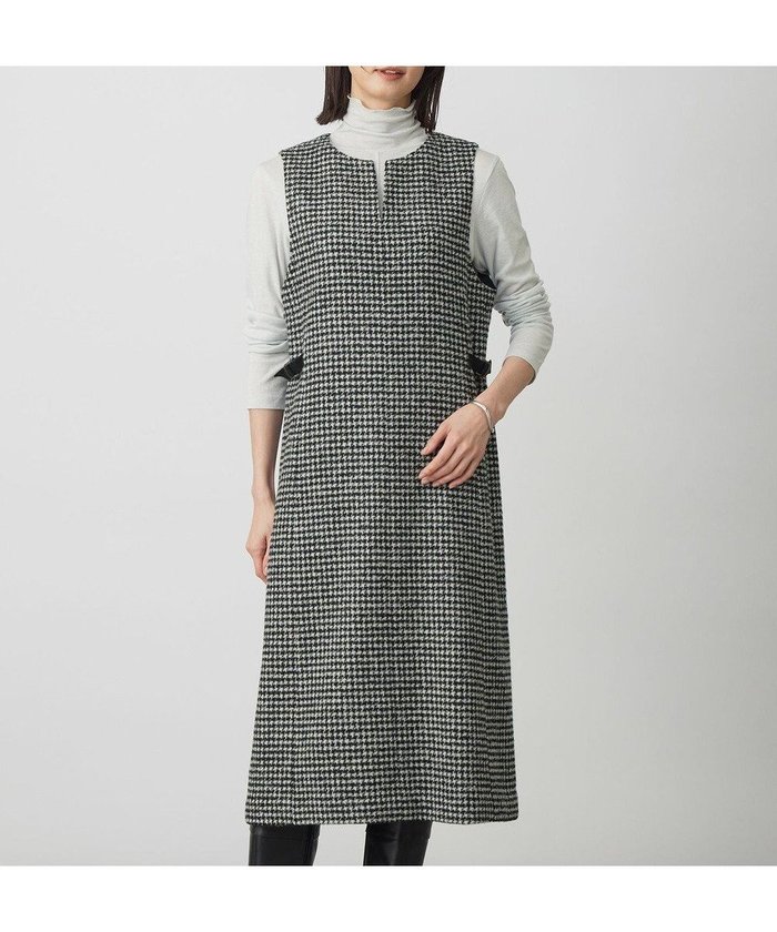 【ジェイ プレス/J.PRESS】のウールシルク ハウンドトゥース ジャンパースカート インテリア・キッズ・メンズ・レディースファッション・服の通販 founy(ファニー) https://founy.com/ ファッション Fashion レディースファッション Fashion for Women スカート Skirts インナー Innerwear シルク Silk, 100% Silk スピンドル Spindle, Drawcord タートルネック Turtleneck, High Neck ハウンドトゥース Houndstooth, Dogtooth Check ループ Loop, Loop Knit ロング Long, Long-Length エレガント 上品 Elegant A/W・秋冬 Autumn/Winter |ID: prp329100004720829 ipo3291000000034114580