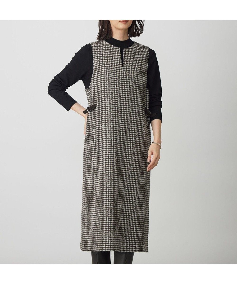 【ジェイ プレス/J.PRESS】のウールシルク ハウンドトゥース ジャンパースカート インテリア・キッズ・メンズ・レディースファッション・服の通販 founy(ファニー) ファッション Fashion レディースファッション Fashion for Women スカート Skirts インナー Innerwear シルク Silk, 100% Silk スピンドル Spindle, Drawcord タートルネック Turtleneck, High Neck ハウンドトゥース Houndstooth, Dogtooth Check ループ Loop, Loop Knit ロング Long, Long-Length エレガント 上品 Elegant A/W・秋冬 Autumn/Winter ブラウン系|ID: prp329100004720829 ipo3291000000034114582