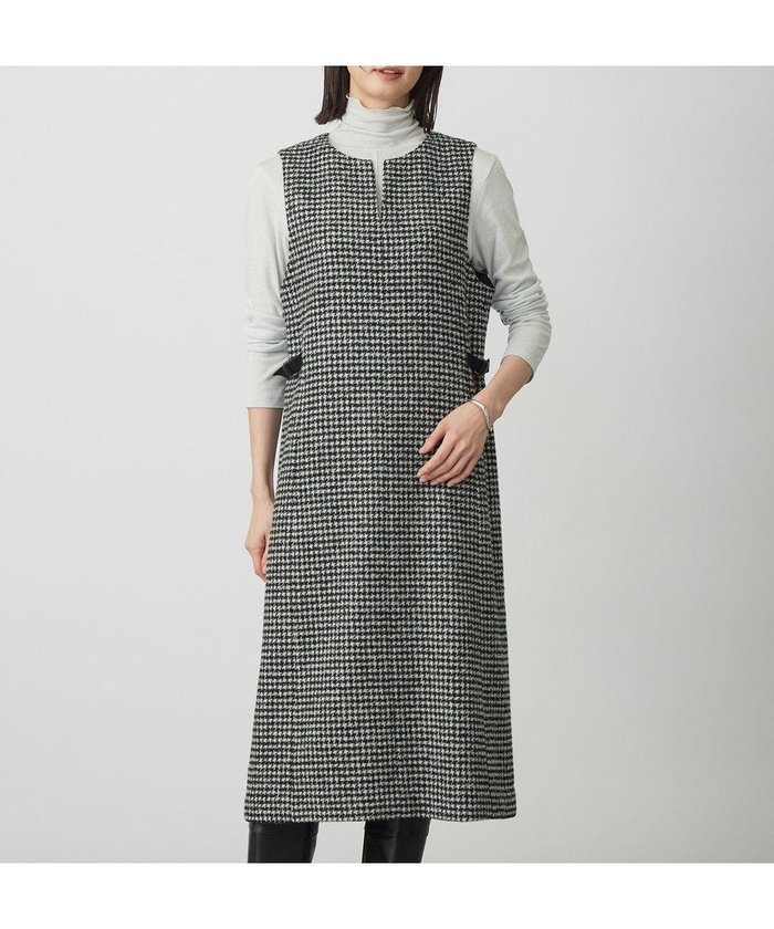 【ジェイ プレス/J.PRESS】のウールシルク ハウンドトゥース ジャンパースカート インテリア・キッズ・メンズ・レディースファッション・服の通販 founy(ファニー) https://founy.com/ ファッション Fashion レディースファッション Fashion for Women スカート Skirts インナー Innerwear シルク Silk, 100% Silk スピンドル Spindle, Drawcord タートルネック Turtleneck, High Neck ハウンドトゥース Houndstooth, Dogtooth Check ループ Loop, Loop Knit ロング Long, Long-Length エレガント 上品 Elegant A/W・秋冬 Autumn/Winter |ID: prp329100004720829 ipo3291000000035567373