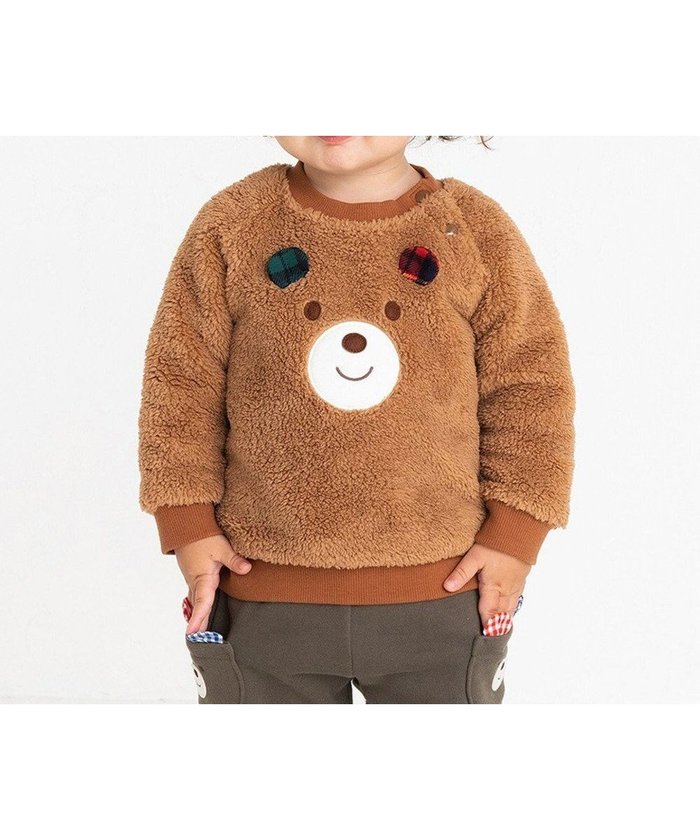 【ミキハウスホットビスケッツ/MIKI HOUSE HOT BISCUITS / KIDS】の【80-110cm】 顔ドン ボアフリーストレーナー インテリア・キッズ・メンズ・レディースファッション・服の通販 founy(ファニー) https://founy.com/ ファッション Fashion キッズファッション Fashion for Kids トップス・カットソー Cut & Sew Tops スウェット / スエット Sweatshirt, Sweatwear 人気 Popular, Best Seller A/W・秋冬 Autumn/Winter 長袖 Long Sleeve, Full Sleeve |ID: prp329100004721449 ipo3291000000034121957