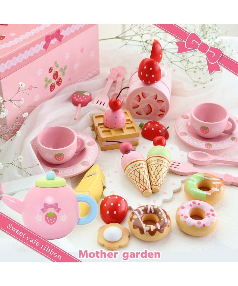 【マザーガーデン/Mother garden / KIDS】の野いちご スウィートカフェリボン 《パステルティーポット付き》 インテリア・キッズ・メンズ・レディースファッション・服の通販 founy(ファニー) 　ファッション　Fashion　キッズファッション　Fashion for Kids　ガーデン　Garden, Gardening　皿　Plate, Dish　チェリー　Cherry, Cherry Pattern　パステル　Pastel, Soft Color　ボックス　Boxy, Box Shape　マグネット　Magnet, Magnetic Closure　ワッフル　Waffle, Waffle Knit　ギフト プレゼント　Gift / Present　ポット付き|ID: prp329100004721450 ipo3291000000034121961