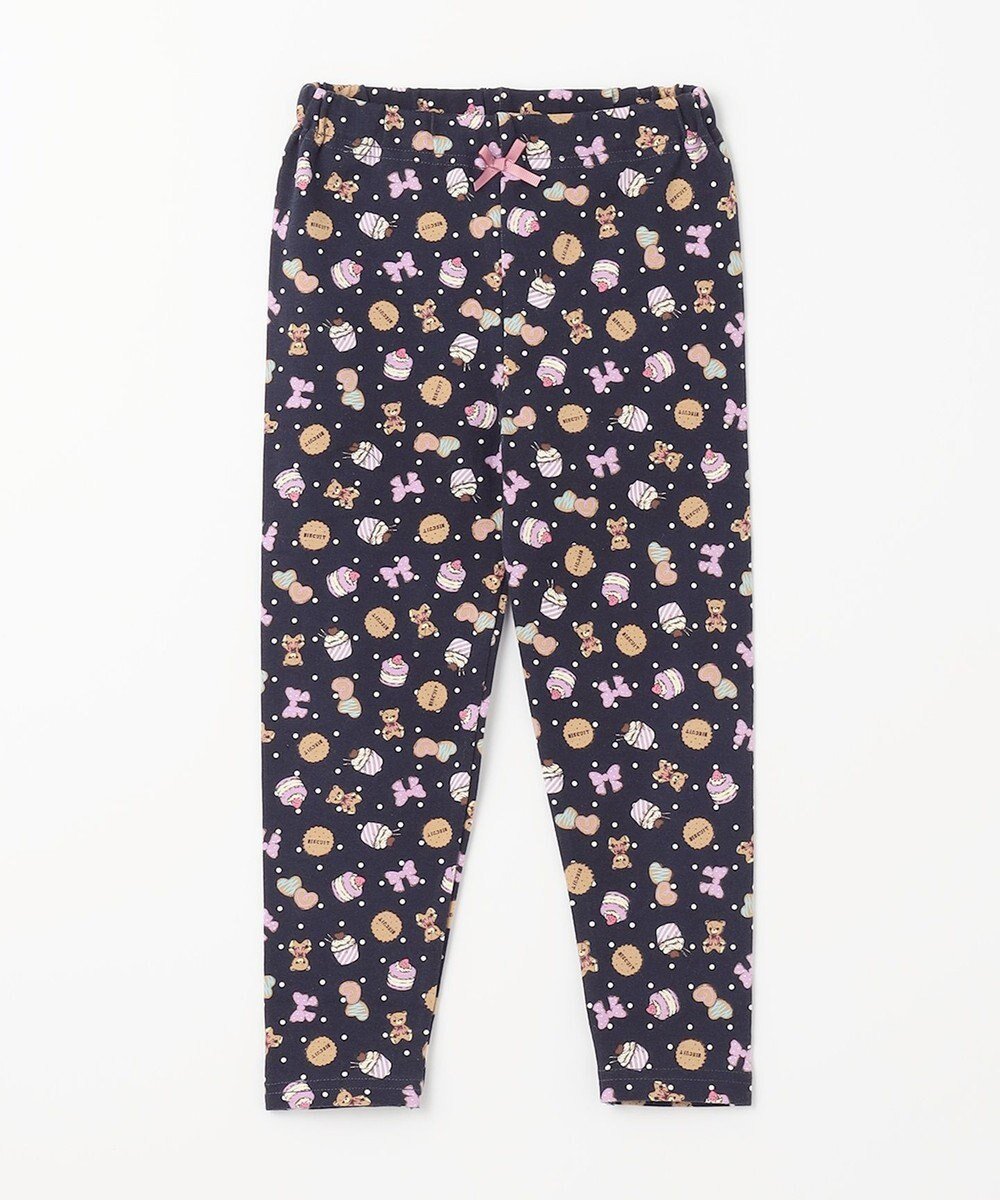 【エニィ/ANY / KIDS】の総柄 プリント レギンス インテリア・キッズ・メンズ・レディースファッション・服の通販 founy(ファニー) 　ファッション　Fashion　キッズファッション　Fashion for Kids　ストレッチ　Stretch, Stretchy Fabric　スマホ　Smartphone, Mobile Device　トレンド　Trend, Trending Now　定番　Standard, Basic Item　人気　Popular, Best Seller　フィット　Fit, Slim Fit　プリント　Print, Printed Pattern　ポケット　Pocket, Pocket Detail　リボン　Ribbon, Bow　レギンス　Leggings, Stretch Pants　プチプライス・低価格　Affordable / Budget Price　ネイビー系お菓子|ID: prp329100004721463 ipo3291000000034121999