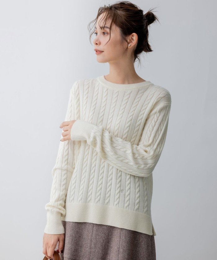 【組曲/KUMIKYOKU】のカシミヤブレンドバルキーケーブル ニット インテリア・キッズ・メンズ・レディースファッション・服の通販 founy(ファニー) https://founy.com/ ファッション Fashion レディースファッション Fashion for Women トップス・カットソー Cut & Sew Tops ニット Knit Tops & Sweaters おすすめ Recommended / Our Picks アクリル Acrylic Material コンパクト Compact, Small Size セーター Sweater, Knitwear A/W・秋冬 Autumn/Winter |ID: prp329100004721496 ipo3291000000034122110
