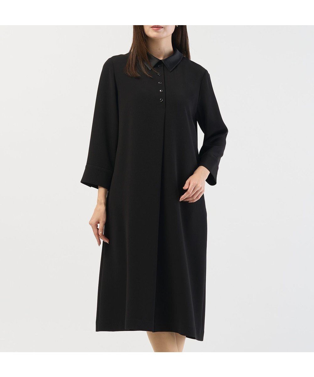 【ジェイ プレス/J.PRESS】の【2way】セラテリーダブルクロス 襟付き ワンピース インテリア・キッズ・メンズ・レディースファッション・服の通販 founy(ファニー) ファッション Fashion レディースファッション Fashion for Women ワンピース Dresses 洗える Machine Washable 抗菌 Antibacterial, Bacteria-Resistant サテン Satin, Glossy Fabric ストレッチ Stretch, Stretchy Fabric フロント Front, Front Design A/W・秋冬 Autumn/Winter S/S・春夏 SS, Spring/Summer, Warm Season 夏 Summer エレガント 上品 Elegant セレモニー Ceremony ビジネス 仕事 通勤 Business / Work / Commuting ブラック系|ID: prp329100004721502 ipo3291000000034320086