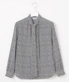 【ジェイ プレス/J.PRESS】の【洗える】ジーナ梨地 幾何プリント ブラウス ホワイト×ネイビー系|ID: prp329100004721503 ipo3291000000034122134