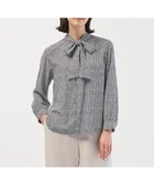 【ジェイ プレス/J.PRESS】のジーナ梨地 幾何プリント ブラウス ホワイト×ネイビー系|ID: prp329100004721503 ipo3291000000034319688