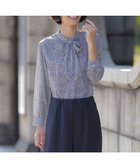 【ジェイ プレス/J.PRESS】のジーナ梨地 幾何プリント ブラウス ホワイト×ネイビー系|ID: prp329100004721503 ipo3291000000035664368