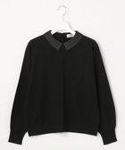 【ジェイ プレス/J.PRESS】の【洗える】レーヨンストレッチ 刺繡襟 ニット ブラック×ブラック系|ID: prp329100004721505 ipo3291000000034122140