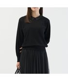 【ジェイ プレス/J.PRESS】のレーヨンストレッチ 刺繡襟 ニット ブラック×ブラック系|ID: prp329100004721505 ipo3291000000034320097