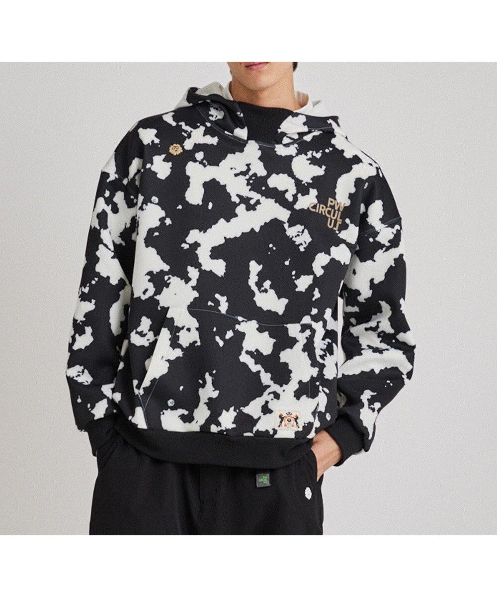 【ピーダブリュサーキュラス/PW CIRCULUS / MEN】の【MEN】ピント柄 フーディー インテリア・キッズ・メンズ・レディースファッション・服の通販 founy(ファニー) ファッション Fashion メンズファッション Fashion for Men トップス・カットソー Cut & Sew Tops パーカー・フーディー / カジュアルコーデ Hoodies & Parkas 2024年 2024 2024-2025秋冬・A/W Autumn/Winter 2024–25 AW24–25 アニマル Animal Print クール Cool, Chic パーカー Hoodie, Parka モチーフ Motif, Design Theme モノトーン Monotone, Black and White 秋 Autumn A/W・秋冬 Autumn/Winter ブラック系5|ID: prp329100004722691 ipo3291000000034355079