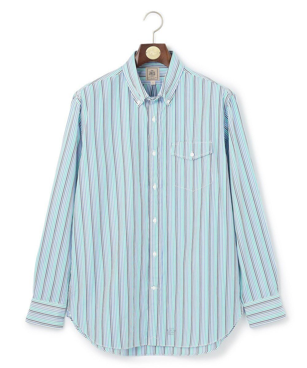 【ジェイ プレス/J.PRESS / MEN】のSOMELOSコットンストライプ シャツ インテリア・キッズ・メンズ・レディースファッション・服の通販 founy(ファニー) 　ファッション　Fashion　メンズファッション　Fashion for Men　トップス・カットソー　Cut & Sew Tops　メンズシャツ　Shirts　インナー　Innerwear　シンプル　Simple, Minimal　ジャケット　Jacket, Outerwear　ストライプ　Stripe, Striped Pattern　ドレス　Dress, One-Piece　バランス　Balance, Style Balance　フィット　Fit, Slim Fit　フラップ　Flap, Flap Pocket　ブルゾン　Blouson, Bomber Jacket　ベーシック　Basic, Essential　ポケット　Pocket, Pocket Detail　メンズ　Men's, Menswear　A/W・秋冬　Autumn/Winter　S/S・春夏　SS, Spring/Summer, Warm Season　おすすめ　Recommended / Our Picks　夏　Summer　エレガント 上品　Elegant　グリーン系1|ID: prp329100004722746 ipo3291000000034515322
