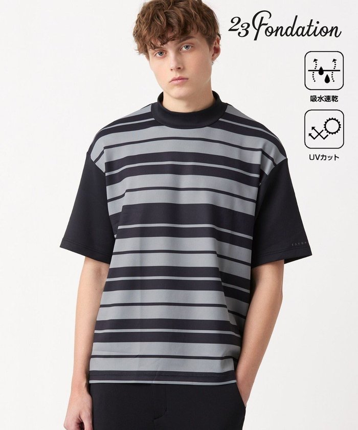 【23区 ゴルフ/23区GOLF / MEN】の【23Fondation】【吸水速乾/UVケア】ボーダー モックネック インテリア・キッズ・メンズ・レディースファッション・服の通販 founy(ファニー) https://founy.com/ ファッション Fashion メンズファッション Fashion for Men トップス・カットソー Cut & Sew Tops メンズシャツ Shirts インナー Innerwear カットソー Cut and Sewn Top コンパクト Compact, Small Size パーカー Hoodie, Parka ベスト Vest, Waistcoat ボーダー Border, Stripe モックネック Mock Neck, Short Turtleneck ランダム Random, Irregular ロング Long, Long-Length 吸水 Absorbent, Quick-Dry 夏 Summer 春 Spring S/S・春夏 SS, Spring/Summer, Warm Season 無地 Plain, Solid Color 秋 Autumn |ID: prp329100004722753 ipo3291000000034220420