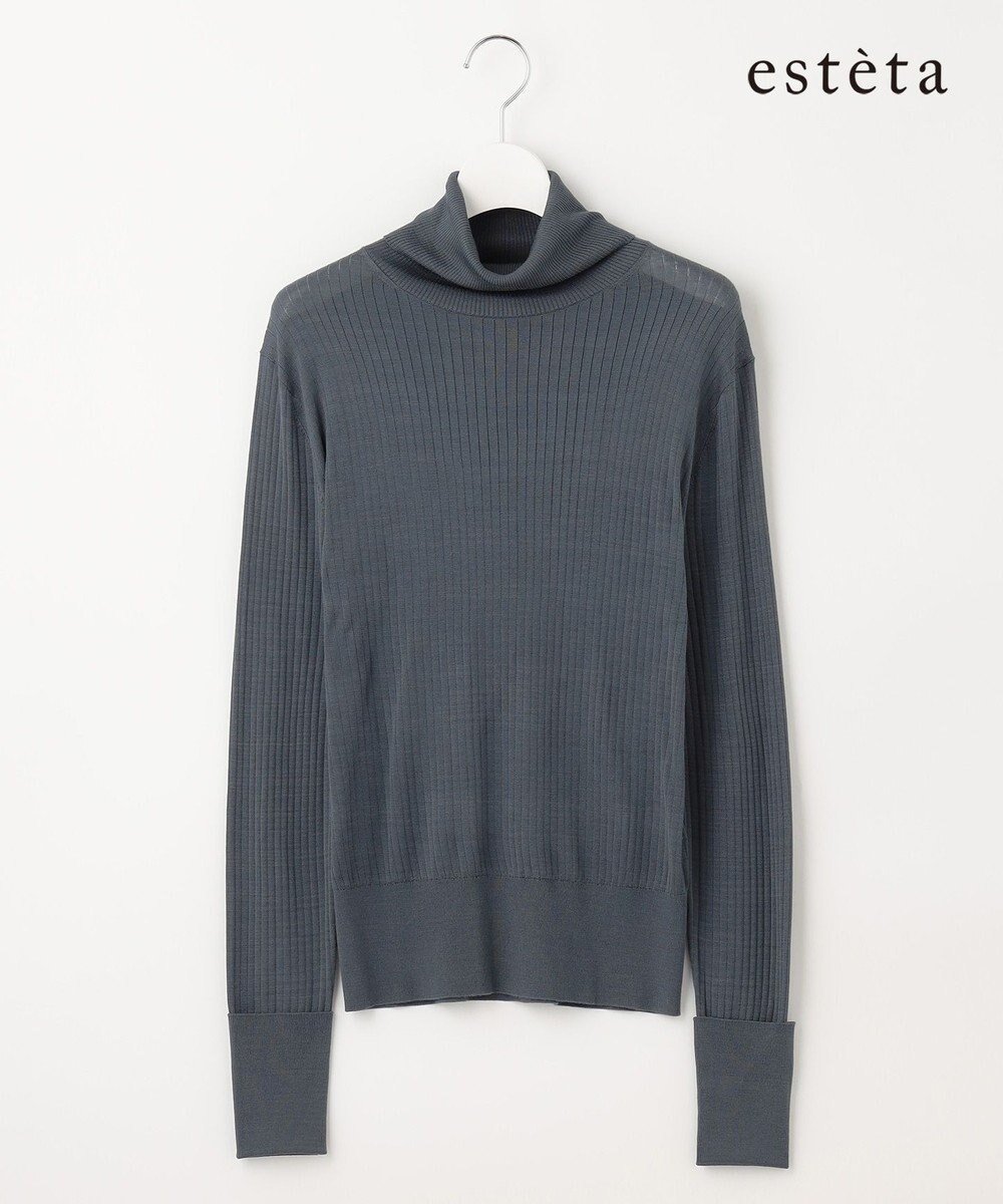 【23区/NIJYUSANKU】の【エステータ】シルクリブ タートルニット インテリア・キッズ・メンズ・レディースファッション・服の通販 founy(ファニー) 　ファッション　Fashion　レディースファッション　Fashion for Women　トップス・カットソー　Cut & Sew Tops　ニット　Knit Tops & Sweaters　シルク　Silk, 100% Silk　ストレッチ　Stretch, Stretchy Fabric　スリット　Slit, Slit Detail　セーター　Sweater, Knitwear　雑誌　Magazine, Fashion Magazine　タートル　Turtleneck, Turtle Collar　タートルネック　Turtleneck, High Neck　ワイドリブ　Wide Rib, Wide Ribbed Knit　A/W・秋冬　Autumn/Winter　冬　Winter / This Winter　エレガント 上品　Elegant　スレートグレー系|ID: prp329100004722806 ipo3291000000034134392