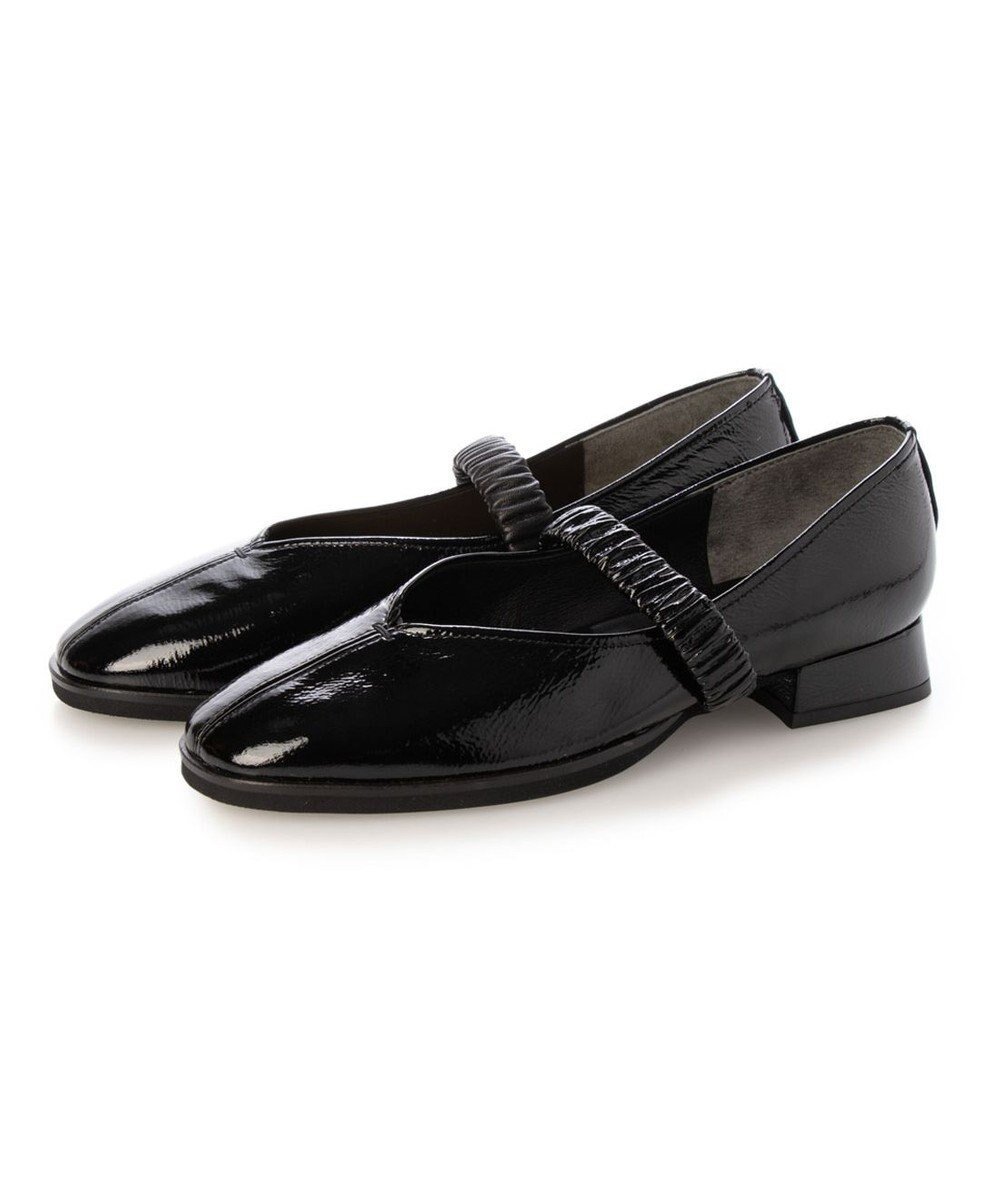【モード エ ジャコモ/MODE ET JACOMO】のD ICI Vカットシャーリングストラップフラットシューズ インテリア・キッズ・メンズ・レディースファッション・服の通販 founy(ファニー) 　ファッション　Fashion　レディースファッション　Fashion for Women　エナメル　Patent Leather　軽量　Lightweight, Ultra Light　シャーリング　Shirring, Ruched　シューズ　Shoes, Footwear　シンプル　Simple, Minimal　トレンド　Trend, Trending Now　フェイクファー　Faux Fur, Imitation Fur　フォルム　Silhouette, Form　フラット　Flat, Flat Shoes　ラップ　Wrap, Wrap Design　日本製　Made In Japan　旅行　Travel　エレガント 上品　Elegant　ビジネス 仕事 通勤　Business / Work / Commuting　ブラックエナメル|ID: prp329100004722815 ipo3291000000034134420