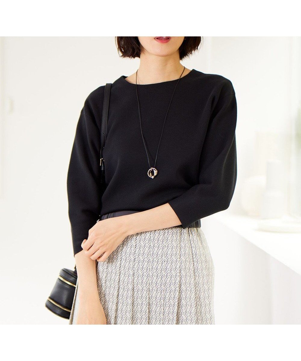 【自由区/JIYU-KU】の【WEB限定カラーあり・洗える】ドライコットンハイゲージプルオーバー ニット インテリア・キッズ・メンズ・レディースファッション・服の通販 founy(ファニー)  ファッション Fashion レディースファッション Fashion for Women トップス・カットソー Cut & Sew Tops ニット Knit Tops & Sweaters カジュアルプルオーバー・ニットトップス Pullovers & Knit Tops / Casual Pullovers セーター Sweater, Knitwear ベーシック Basic, Essential ボーダー Border, Stripe ミラノ Milano Style, Italian-Inspired ミラノリブ Milano Rib, Milano Stitch エレガント 上品 Elegant 夏 Summer 春 Spring S/S・春夏 SS, Spring/Summer, Warm Season 洗える Machine Washable ブラック|ID: prp329100004724964 ipo3291000000034365439