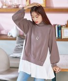 【ティアクラッセ/Tiaclasse】の【洗える】コンビフレアニットトップス モカ|ID: prp329100004724966 ipo3291000000034505256