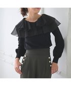 【フェルゥ/Feroux】の【洗える】ラッフルコンビ ニット ブラック系|ID: prp329100004724970 ipo3291000000034311591