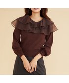 【フェルゥ/Feroux】の【洗える】ラッフルコンビ ニット ダークブラウン系|ID: prp329100004724970 ipo3291000000034311593