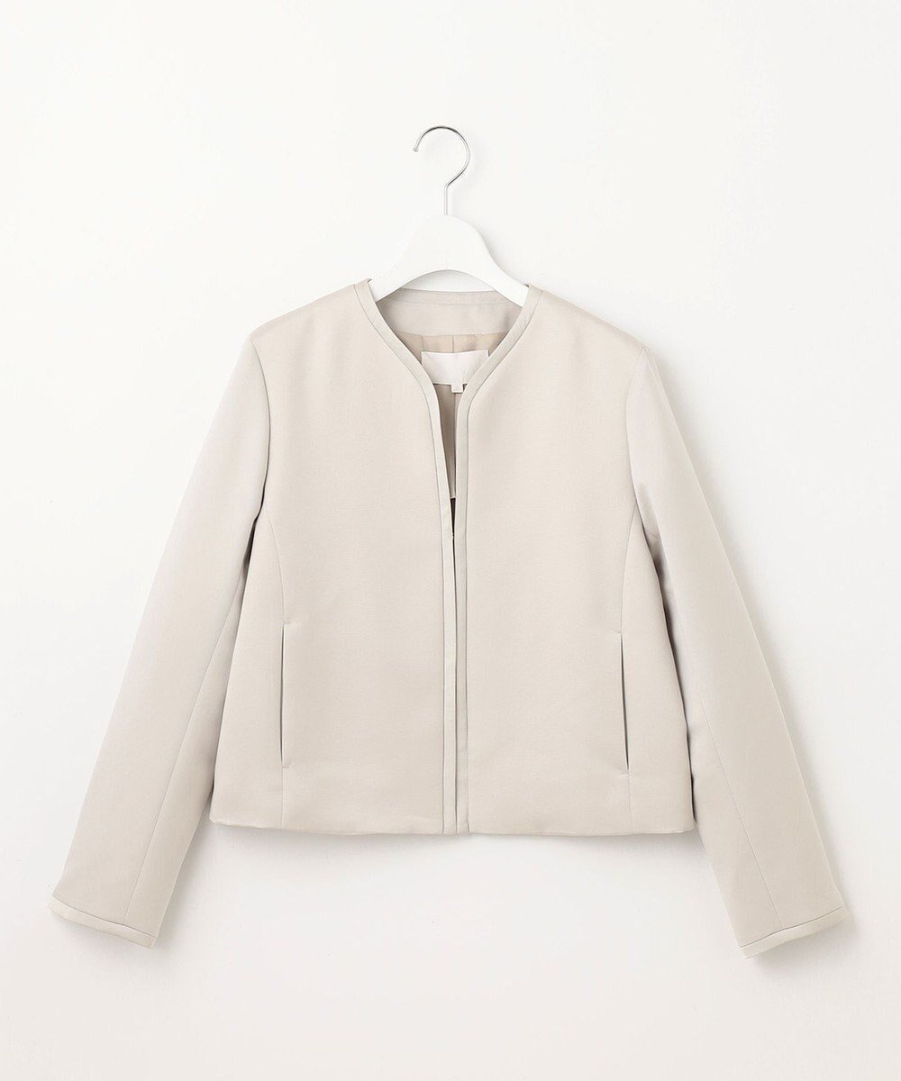 【自由区/JIYU-KU】の【洗える】グログランノーカラー ジャケット インテリア・キッズ・メンズ・レディースファッション・服の通販 founy(ファニー) 　ファッション　Fashion　レディースファッション　Fashion for Women　アウター　Coat / Outerwear Collection　レディースジャケット・軽アウター　Jackets　ノーカラージャケット / シンプル上品コーデ　Collarless Jackets　インナー　Innerwear　グログラン　Grosgrain, Grosgrain Ribbon　シルク　Silk, 100% Silk　シンプル　Simple, Minimal　ジャケット　Jacket, Outerwear　セレモニー　Ceremony　ボレロ　Bolero, Short Cardigan　夏　Summer　春　Spring　S/S・春夏　SS, Spring/Summer, Warm Season　洗える　Machine Washable　ビジネス 仕事 通勤　Business / Work / Commuting　ベージュ|ID: prp329100004724974 ipo3291000000034992140