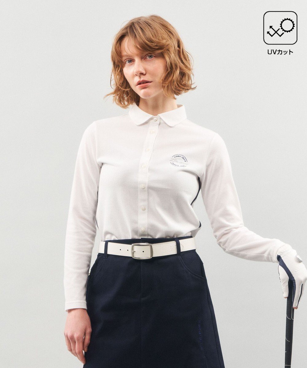 【23区 ゴルフ/NIJYUSANKU GOLF】の【WOMEN】【UVケア】カラーシャツ 人気、トレンドファッション・服の通販 founy(ファニー) 　ファッション　Fashion　レディースファッション　Fashion for Women　トップス・カットソー　Cut & Sew Tops　シャツ・ブラウス・オフィスカジュアル　Elegant Blouses & Button-Ups　ポロシャツ・きれいめカジュアル　Smart-Casual Polo Tops　インナー　Innerwear　春　Spring　秋　Autumn　ジャケット　Jacket, Outerwear　スポーティ　Sporty, Casual Athletic　センター　Center, Center Line　長袖　Long Sleeve, Full Sleeve　ベーシック　Basic, Essential　ボトム　Bottoms, Lower Wear　ポロシャツ　Polo Shirt, Collared Tee　ロング　Long, Long-Length　ワイド　Wide, Wide Fit　S/S・春夏　SS, Spring/Summer, Warm Season　夏　Summer　エレガント 上品　Elegant　 other-1|ID: prp329100004724975 ipo3291000000035791853