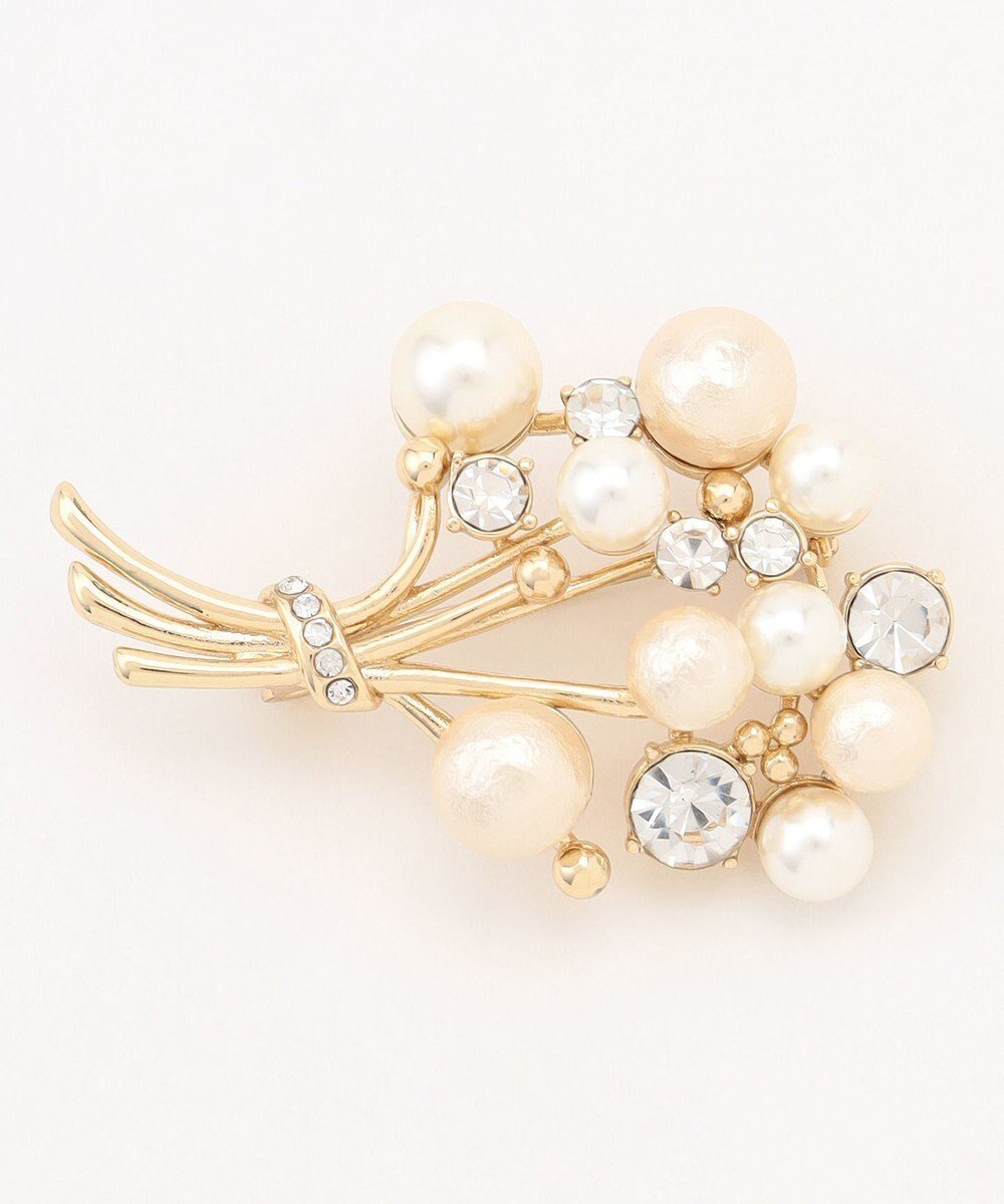 【ジェイ プレス/J.PRESS】のBouquet ブローチ インテリア・キッズ・メンズ・レディースファッション・服の通販 founy(ファニー) 　ファッション　Fashion　レディースファッション　Fashion for Women　おすすめ　Recommended / Our Picks　アクセサリー　Fashion Accessories　エレガント 上品　Elegant　ショール　Shawl, Wrap　シンプル　Simple, Minimal　ジャケット　Jacket, Outerwear　セレモニー　Ceremony　パール　Pearl, Pearl Accent　ビジュー　Bijou, Jewel-like Accent　フラワー　Flower, Floral　ブローチ　Brooch, Pin Brooch　ウスゴールド系|ID: prp329100004724978 ipo3291000000034143429