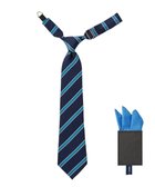 【ミキハウスホットビスケッツ/MIKI HOUSE HOT BISCUITS / KIDS】の【ミキハウス】 ストライプ柄ネクタイ(ポケットチーフ付) 人気、トレンドファッション・服の通販 founy(ファニー) ファッション Fashion キッズファッション Fashion for Kids ストライプ Stripe, Striped Pattern スーツ Suit, Formalwear ポケット Pocket, Pocket Detail thumbnail 紺|ID: prp329100004725106 ipo3291000000034242035