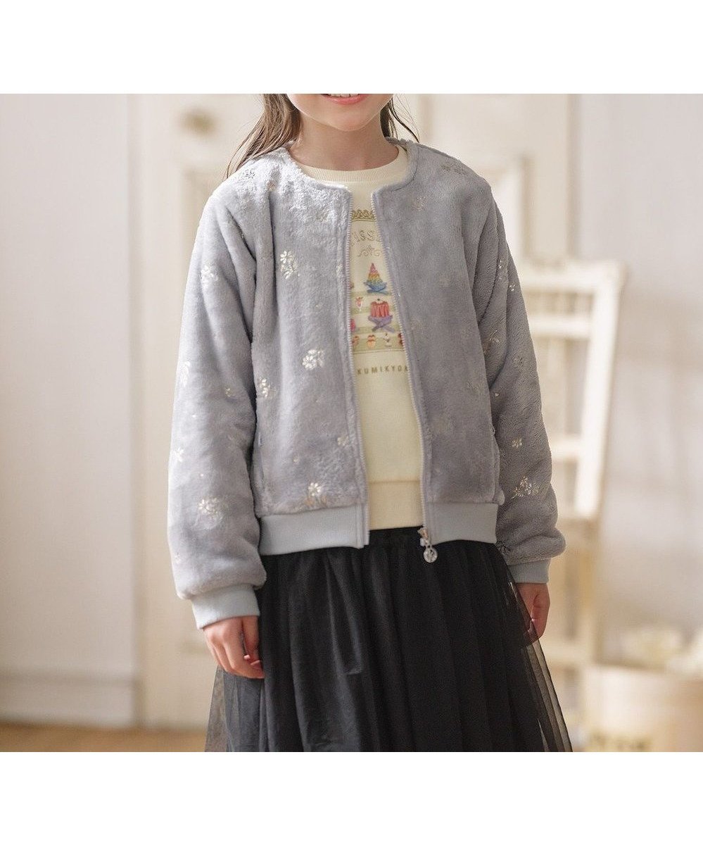 【組曲 / KIDS/KUMIKYOKU】の【110-140㎝】スノーフラワー ブルゾン インテリア・キッズ・メンズ・レディースファッション・服の通販 founy(ファニー) 　ファッション　Fashion　キッズファッション　Fashion for Kids　アウター　Coat Outerwear /Kids　ガーリー　Girly, Feminine Style　ジャケット　Jacket, Outerwear　フラワー　Flower, Floral　ブルゾン　Blouson, Bomber Jacket　プリント　Print, Printed Pattern　ポケット　Pocket, Pocket Detail　モチーフ　Motif, Design Theme　リボン　Ribbon, Bow　A/W・秋冬　Autumn/Winter　防寒　Cold Protection, Winter-Ready　ライトグレー|ID: prp329100004725113 ipo3291000000034187952