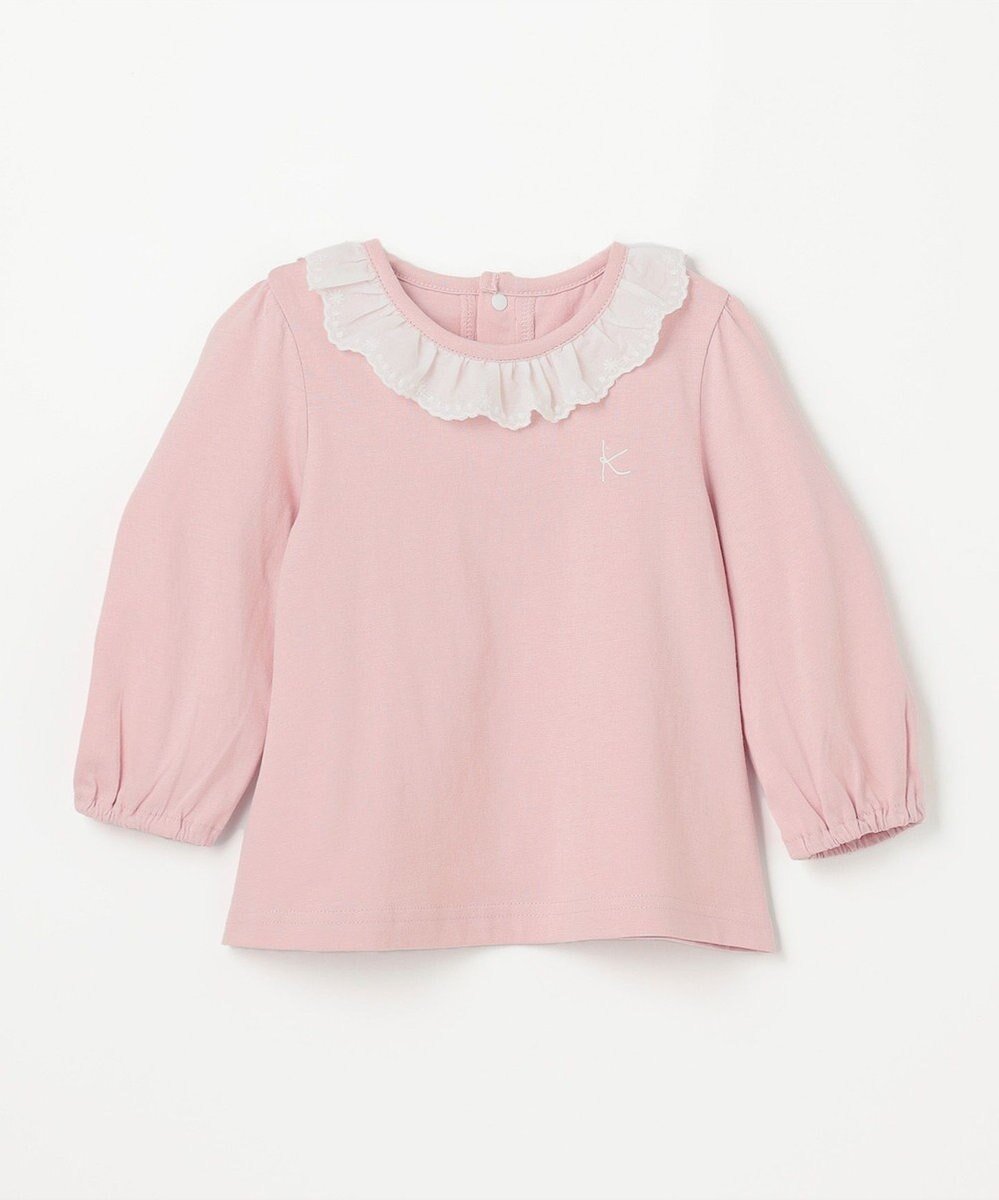 【組曲 / KIDS/KUMIKYOKU】の【80~100㎝】エンブロイダリー Tシャツ インテリア・キッズ・メンズ・レディースファッション・服の通販 founy(ファニー) 　ファッション　Fashion　キッズファッション　Fashion for Kids　トップス・カットソー　Cut & Sew Tops　インナー　Innerwear　エンブロイダリー　Embroidery Design　カットソー　Cut and Sewn Top　スカラップ　Scallop, Scalloped Edge　A/W・秋冬　Autumn/Winter　ピンク系|ID: prp329100004725131 ipo3291000000034294933