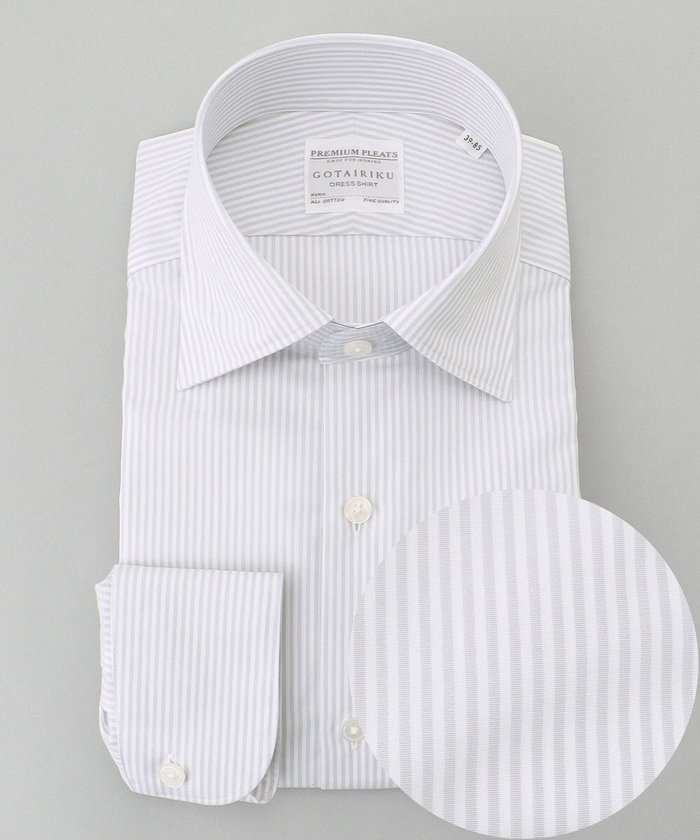【五大陸/gotairiku / MEN】の【形態安定】PREMIUMPLEATS_セミワイドカラー 通年ドレスシャツ_ストライプ(25年春夏モデル) インテリア・キッズ・メンズ・レディースファッション・服の通販 founy(ファニー) https://founy.com/ ファッション Fashion メンズファッション Fashion for Men トップス・カットソー Cut & Sew Tops メンズシャツ Shirts イタリア Italy エレガント 上品 Elegant 春 Spring クラシック Classic, Timeless Style ストライプ Stripe, Striped Pattern スーピマ Supima, Premium Cotton ドレス Dress, One-Piece 定番 Standard, Basic Item フランス France, French レギュラー Regular, Standard Fit ワイド Wide, Wide Fit A/W・秋冬 Autumn/Winter S/S・春夏 SS, Spring/Summer, Warm Season 夏 Summer |ID: prp329100004725137 ipo3291000000034387560