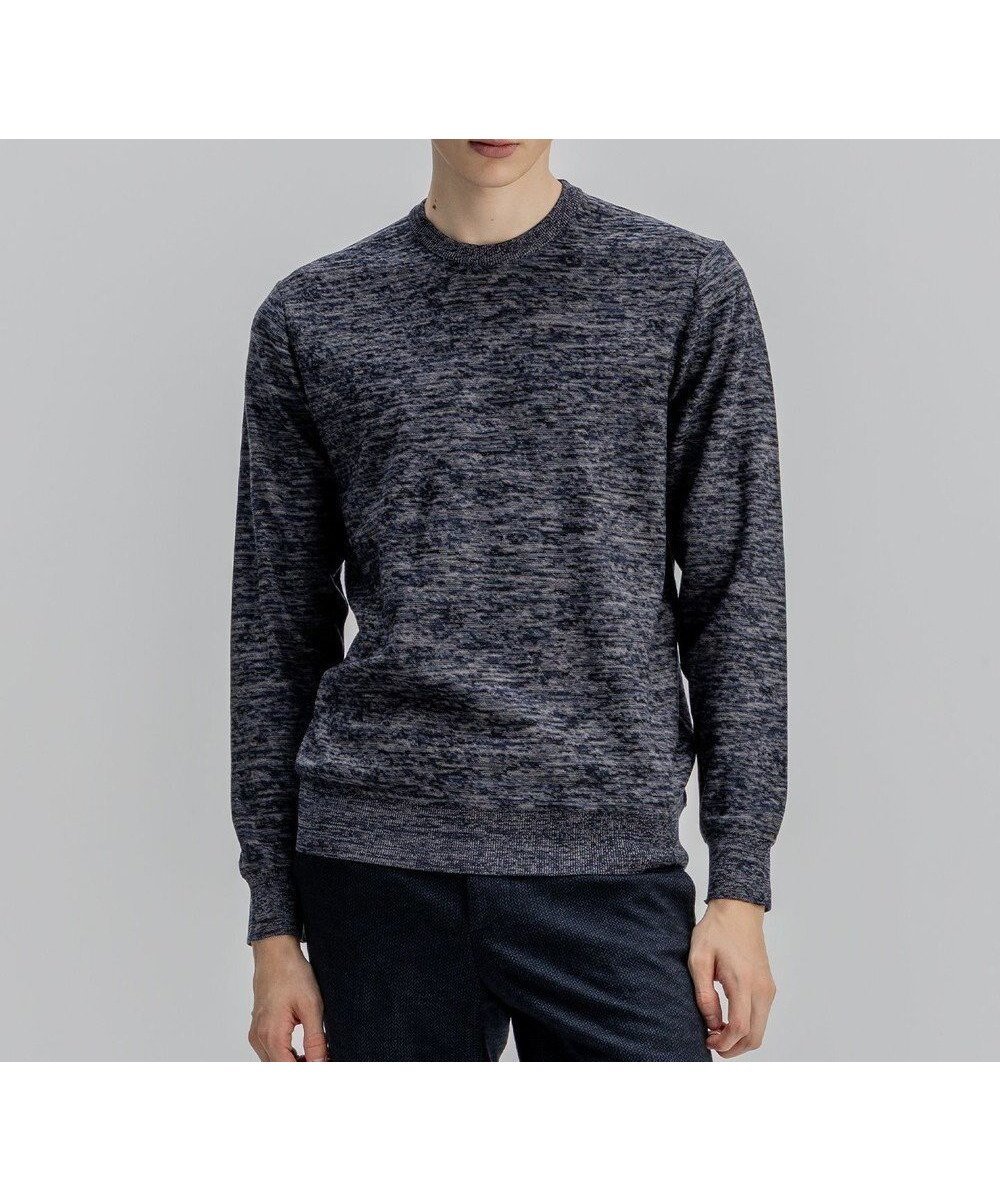 【ジョゼフ オム/JOSEPH HOMME / MEN】のレクサスムリネ クルーネックニット インテリア・キッズ・メンズ・レディースファッション・服の通販 founy(ファニー) 　ファッション　Fashion　メンズファッション　Fashion for Men　トップス・カットソー　Cut & Sew Tops　ニット・セーター / 定番トップス　Knit Tops & Sweaters　インナー　Innerwear　コンパクト　Compact, Small Size　シンプル　Simple, Minimal　セーター　Sweater, Knitwear　メランジ　Melange, Mixed Yarn　A/W・秋冬　Autumn/Winter　ネイビー系|ID: prp329100004725139 ipo3291000000034595624