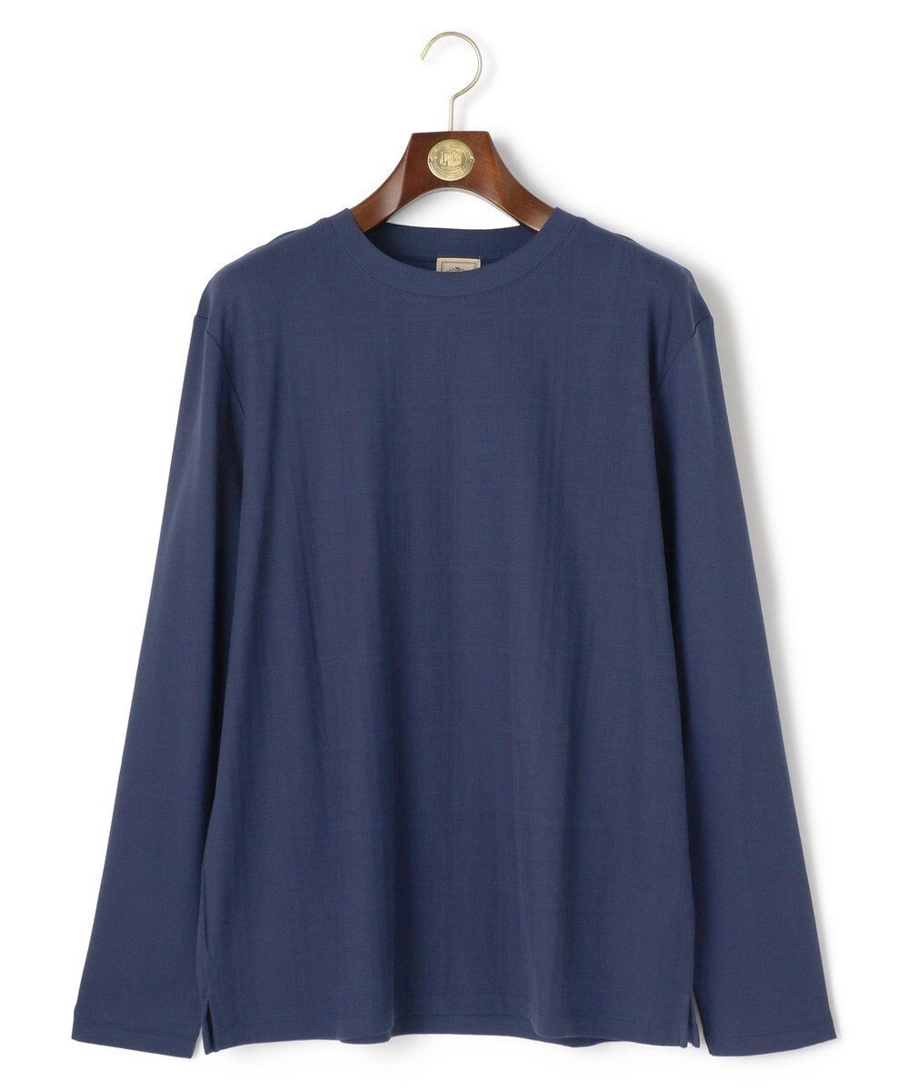 【ジェイ プレス/J.PRESS / MEN】の【ビジネス対応】リンクスシャドーチェック ロングスリーブTシャツ インテリア・キッズ・メンズ・レディースファッション・服の通販 founy(ファニー) 　ファッション　Fashion　メンズファッション　Fashion for Men　トップス・カットソー　Cut & Sew Tops　メンズシャツ　Shirts　インナー　Innerwear　カットソー　Cut and Sewn Top　シャドー　Shadow, Subtle Pattern　ジャカード／ジャガード　Jacquard, Woven Pattern　ジャケット　Jacket, Outerwear　スリーブ　Sleeve, Long Sleeve / Short Sleeve　チェック　Check, Plaid, Tartan　テレコ　Ribbed, Rib Stitch　フィット　Fit, Slim Fit　レギュラー　Regular, Standard Fit　ロング　Long, Long-Length　A/W・秋冬　Autumn/Winter　S/S・春夏　SS, Spring/Summer, Warm Season　夏　Summer　エレガント 上品　Elegant　ビジネス 仕事 通勤　Business / Work / Commuting　ブルー系|ID: prp329100004725148 ipo3291000000034144558