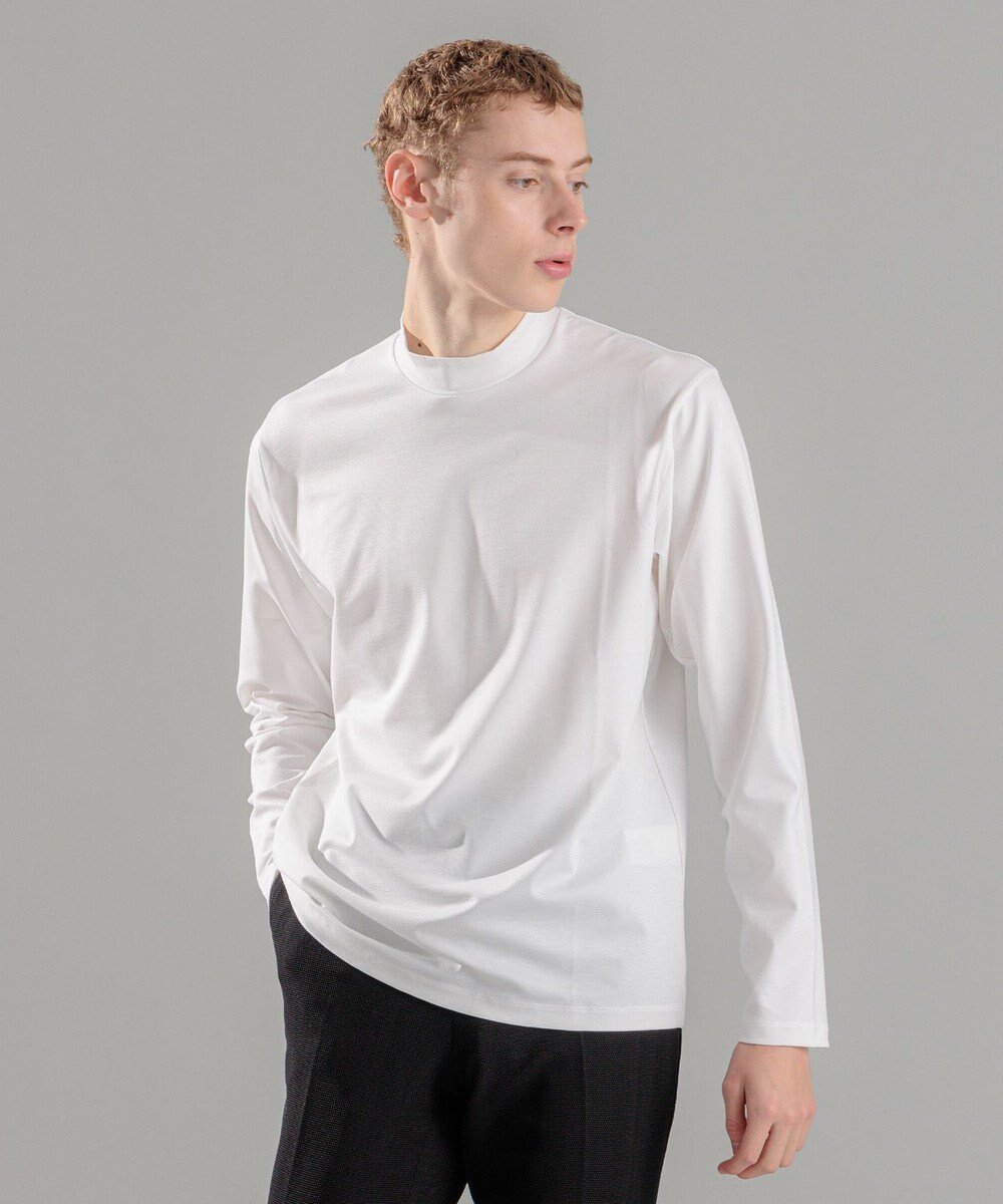 【ジョゼフ オム/JOSEPH HOMME / MEN】のコンパクトストレッチジャージー モックネックカットソー インテリア・キッズ・メンズ・レディースファッション・服の通販 founy(ファニー) 　ファッション　Fashion　メンズファッション　Fashion for Men　トップス・カットソー　Cut & Sew Tops　メンズシャツ　Shirts　カットソー　Cut and Sewn Top　シンプル　Simple, Minimal　ストレッチ　Stretch, Stretchy Fabric　ベーシック　Basic, Essential　レギュラー　Regular, Standard Fit　エレガント 上品　Elegant　夏　Summer　春　Spring　S/S・春夏　SS, Spring/Summer, Warm Season　ホワイト系|ID: prp329100004725150 ipo3291000000034144565