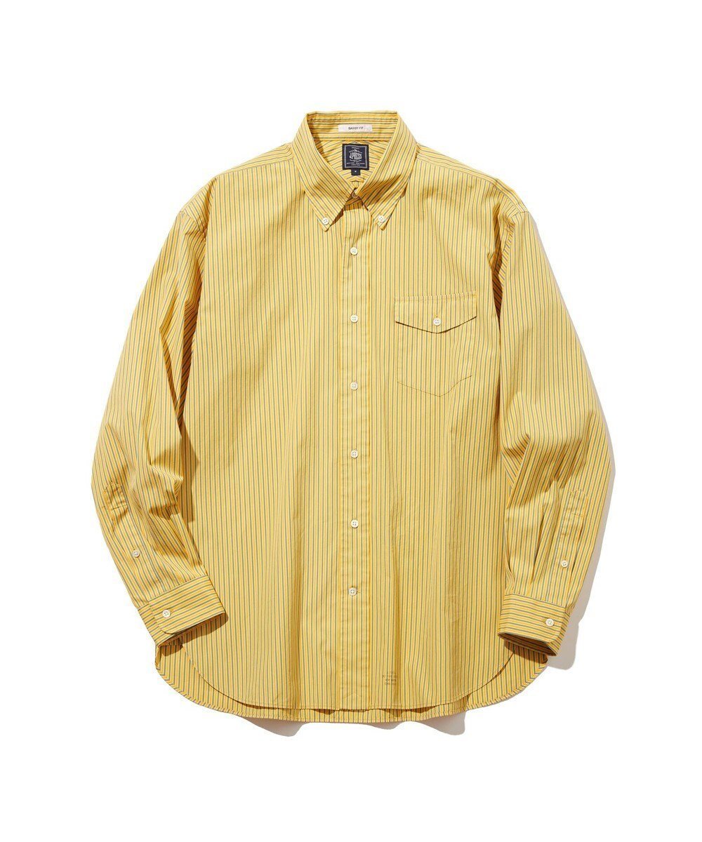 【ジェイ プレス/J.PRESS / MEN】の【J.PRESS ORIGINALS】SOKTAS Meander Garment Dye B.D. Shirt / Baggy-Fit インテリア・キッズ・メンズ・レディースファッション・服の通販 founy(ファニー) 　ファッション　Fashion　メンズファッション　Fashion for Men　トップス・カットソー　Cut & Sew Tops　メンズシャツ　Shirts　シンプル　Simple, Minimal　ストライプ　Stripe, Striped Pattern　フィット　Fit, Slim Fit　フラップ　Flap, Flap Pocket　ブロード　Broadcloth, Fine Cotton　ポケット　Pocket, Pocket Detail　リラックス　Relax, Relaxed Fit　A/W・秋冬　Autumn/Winter　S/S・春夏　SS, Spring/Summer, Warm Season　夏　Summer　エレガント 上品　Elegant　イエロー系1|ID: prp329100004725167 ipo3291000000034144636