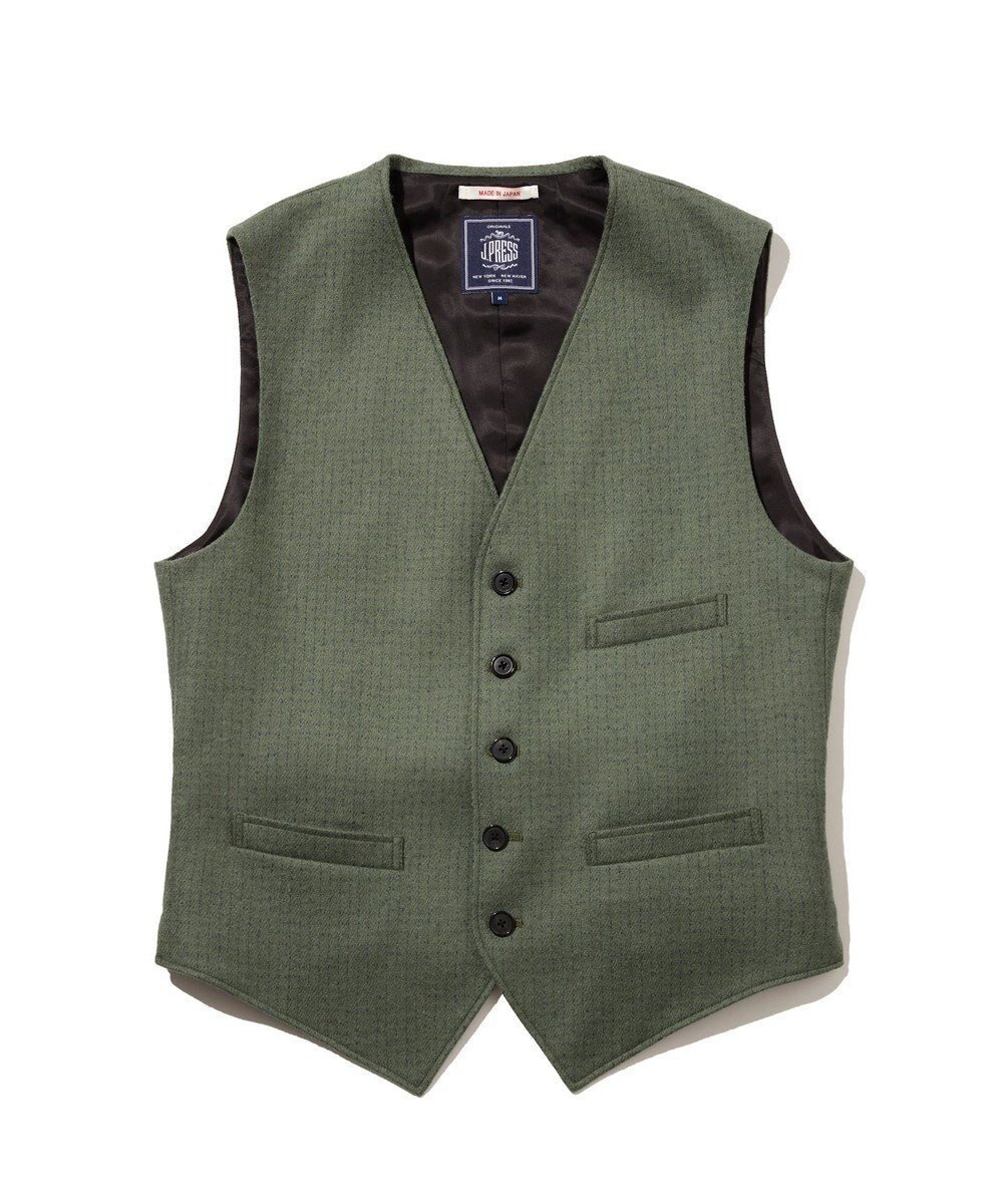 【ジェイ プレス/J.PRESS / MEN】の【J.PRESS ORIGINALS】Boil Random Window Pen Over Odd Vest / Japan Made インテリア・キッズ・メンズ・レディースファッション・服の通販 founy(ファニー) 　ファッション　Fashion　メンズファッション　Fashion for Men　トップス・カットソー　Cut & Sew Tops　ベスト・ジレ　Vests & Gilets　イタリア　Italy　チェック　Check, Plaid, Tartan　バランス　Balance, Style Balance　ベスト　Vest, Waistcoat　ランダム　Random, Irregular　ワンポイント　One Point, Statement Accent　A/W・秋冬　Autumn/Winter　ダークグリーン系4|ID: prp329100004725171 ipo3291000000034243829