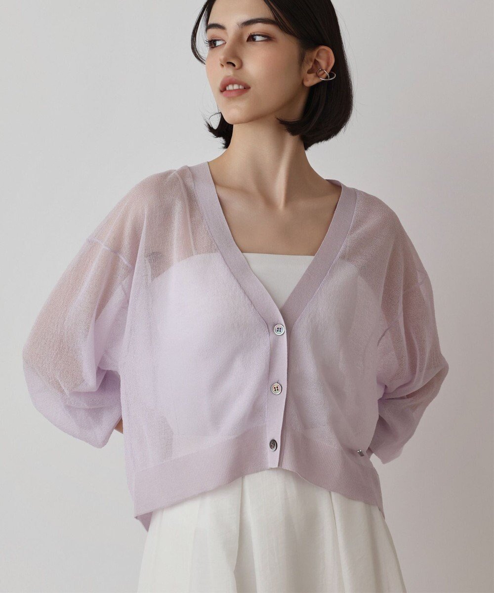 【グレース コンチネンタル/GRACE CONTINENTAL】のシアージョーゼットカーディガン インテリア・キッズ・メンズ・レディースファッション・服の通販 founy(ファニー) ファッション Fashion レディースファッション Fashion for Women トップス・カットソー Cut & Sew Tops カーディガン・羽織り Layered Style Cardigans インナー Innerwear カットソー Cut and Sewn Top カーディガン Cardigan, Knitwear キャミワンピース Cami Dress, Slip Dress タンク Tank Top, Sleeveless Top トレンド Trend, Trending Now 夏 Summer 春 Spring S/S・春夏 SS, Spring/Summer, Warm Season ラベンダー|ID: prp329100004725199 ipo3291000000034144742