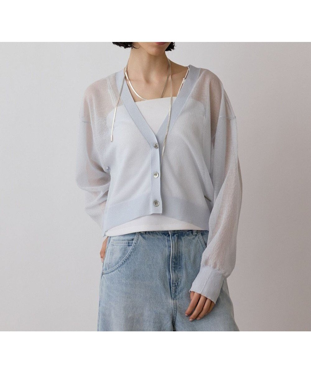 【グレース コンチネンタル/GRACE CONTINENTAL】のシアージョーゼットカーディガン インテリア・キッズ・メンズ・レディースファッション・服の通販 founy(ファニー) ファッション Fashion レディースファッション Fashion for Women トップス・カットソー Cut & Sew Tops カーディガン・羽織り Layered Style Cardigans インナー Innerwear カットソー Cut and Sewn Top カーディガン Cardigan, Knitwear キャミワンピース Cami Dress, Slip Dress タンク Tank Top, Sleeveless Top トレンド Trend, Trending Now 夏 Summer 春 Spring S/S・春夏 SS, Spring/Summer, Warm Season ブルー|ID: prp329100004725199 ipo3291000000034144743
