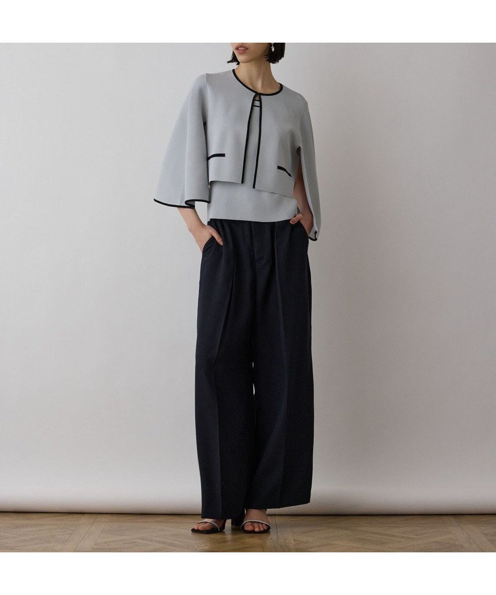 【グレース コンチネンタル/GRACE CONTINENTAL】のバイカラースリットニットカーディガン インテリア・キッズ・メンズ・レディースファッション・服の通販 founy(ファニー) ファッション Fashion レディースファッション Fashion for Women トップス・カットソー Cut & Sew Tops ニット Knit Tops & Sweaters カーディガン・羽織り Layered Style Cardigans アンサンブル Ensemble Set 春 Spring カーディガン Cardigan, Knitwear クラシカル Classical, Vintage-Inspired スリット Slit, Slit Detail スリーブ Sleeve, Long Sleeve / Short Sleeve タンク Tank Top, Sleeveless Top トリミング Trimming, Decorative Edge バランス Balance, Style Balance ミラノリブ Milano Rib, Milano Stitch S/S・春夏 SS, Spring/Summer, Warm Season おすすめ Recommended / Our Picks 夏 Summer セレモニー Ceremony ブルー|ID: prp329100004725222 ipo3291000000034628571