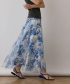 【グレース コンチネンタル/GRACE CONTINENTAL】のシャドーフラワープリントスカート ブルー|ID: prp329100004725233 ipo3291000000034144891