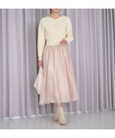 【フェルゥ/Feroux】の【セットアイテム】ケーブルニット×オーガンジースカート 人気、トレンドファッション・服の通販 founy(ファニー) ファッション Fashion レディースファッション Fashion for Women セットアップ Matching Sets スカート・ミニ/ミディ/マキシ Skirts / Mini, Midi & Maxi Skirts オーガンジー Organza Fabric セットアップ Set-Up, Coordinated Outfit フレア Flare, Flared リボン Ribbon, Bow ロング Long, Long-Length A/W・秋冬 Autumn/Winter |ID:prp329100004725269