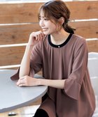 【ティアクラッセ/Tiaclasse】の【洗える】花びらスリーブチュニックブラウス モカブラック|ID: prp329100004725273 ipo3291000000034474053