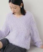 【アメリカンホリック/AMERICAN HOLIC】のVネックシャギーニットプルオーバー ライラック|ID: prp329100004725280 ipo3291000000035867545