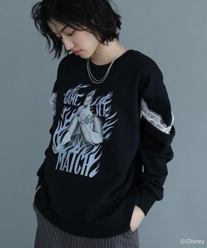 【グリーンパークス/Green Parks】のVILLAINS/レースドッキングプリントスウェット インテリア・キッズ・メンズ・レディースファッション・服の通販 founy(ファニー) https://founy.com/ ファッション Fashion レディースファッション Fashion for Women トップス・カットソー Cut & Sew Tops レディースパーカー・カジュアルフーディー Casual Hoodies & Sweatshirts スウェット・クルーネックトップス Sweatshirts & Crewnecks / Relaxed Fit Sweat Tops おすすめ Recommended / Our Picks クール Cool, Chic スウェット / スエット Sweatshirt, Sweatwear トレンド Trend, Trending Now プリント Print, Printed Pattern ポケット Pocket, Pocket Detail マーメイド Mermaid, Fishtail Silhouette レース Lace, Lace Fabric 吸水 Absorbent, Quick-Dry A/W・秋冬 Autumn/Winter |ID: prp329100004725293 ipo3291000000035628329