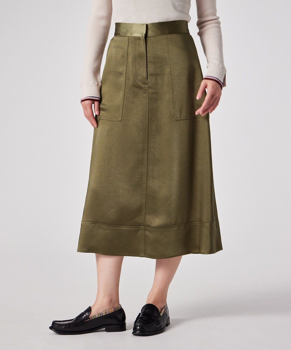 【ポール スミス/Paul Smith】のサテン ミリタリー スカート インテリア・キッズ・メンズ・レディースファッション・服の通販 founy(ファニー) 　ファッション　Fashion　レディースファッション　Fashion for Women　スカート　Skirts　おすすめ　Recommended / Our Picks　エレガント 上品　Elegant　ギャザー　Gathered, Ruffled　サテン　Satin, Glossy Fabric　シンプル　Simple, Minimal　ダウン　Down, Puffer　パッチ　Patch, Appliqué　ポケット　Pocket, Pocket Detail　ミリタリー　Military, Army Style　リュクス　Luxury, Elegant, High-End, Chic　夏　Summer　S/S・春夏　SS, Spring/Summer, Warm Season　A/W・秋冬　Autumn/Winter　カーキ|ID: prp329100004725296 ipo3291000000034632727